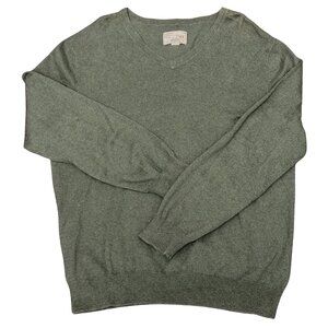 Mens Article 365 Green Long Sleeve Pullover V-Neck Sweater - Size Large